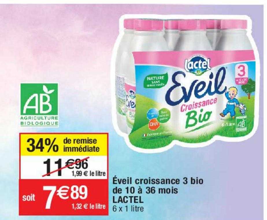 éveil Croissance 3 Bio De 10 à 36 Mois Lactel