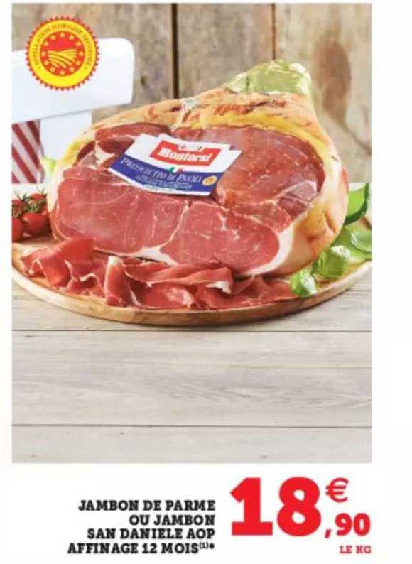 Jambon De Parme Ou Jambon San Daniel Aop Affinage 12 Mois*