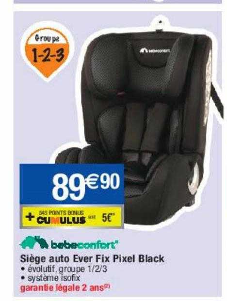 siège auto ever fix pixel black bébéconfort