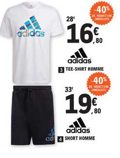 adidas 3- tee-shirt homme 4- short homme