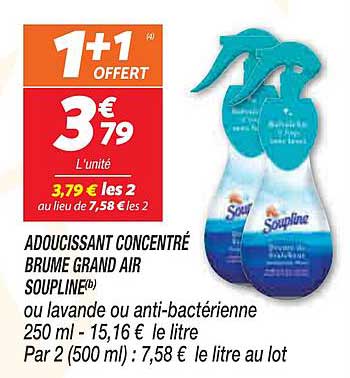 adoucissant concentré brume grand air soupline