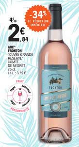 Aoc Fronton "cuvée Grande Reserve Comte De Negret -34% De Reduction Imédiate