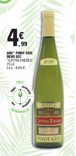 aoc pinot gris demi sec "cattin frères"