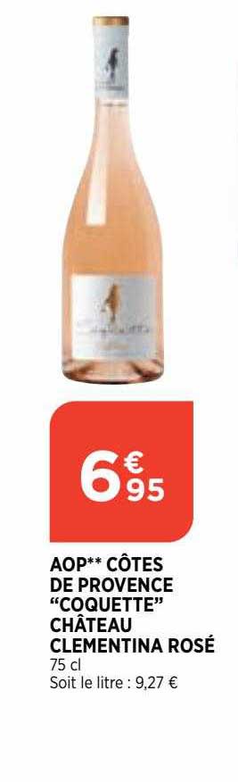 Aop Côtes De Provence "coquette" Château Clementina Rosé