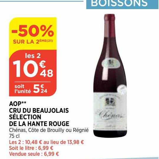 aop cru du beaujolais sélection de la hante rouge