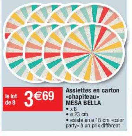 Assiettes En Carton «chapiteau» Mesa Bella