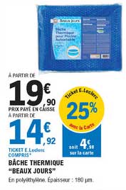 bâche thermique "beaux jours"