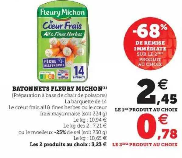 bâtonnets fleury michon