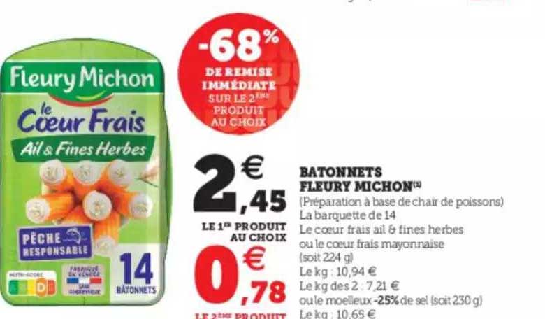 bâtonnets fleury michon