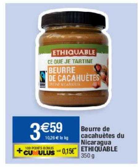 beurre de cacahuètes du nicaragua ethiquable