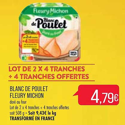 blanc de poulet fleury michon