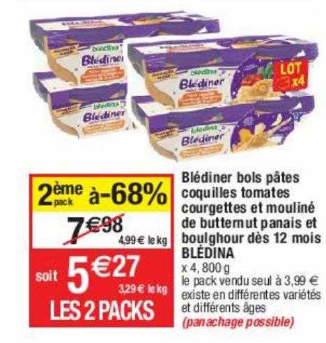 blédiner bols pâtes coquilles tomates courgettes et mouliné de buttemut panaiss et boulghour dès 12 mois blédina