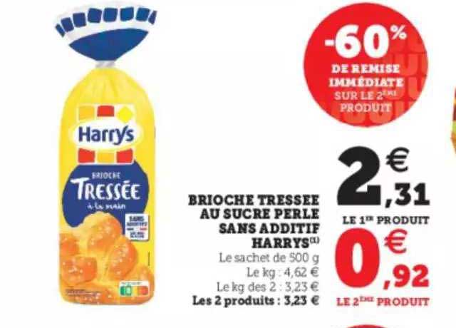 brioche tressée au sucre perle sans additif harrys