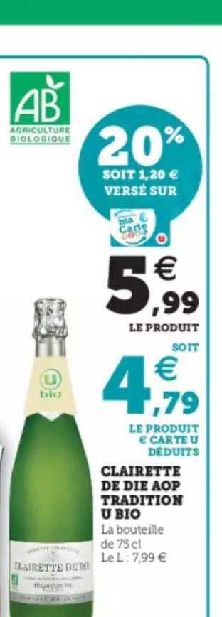 clairette de die aop tradition u bio