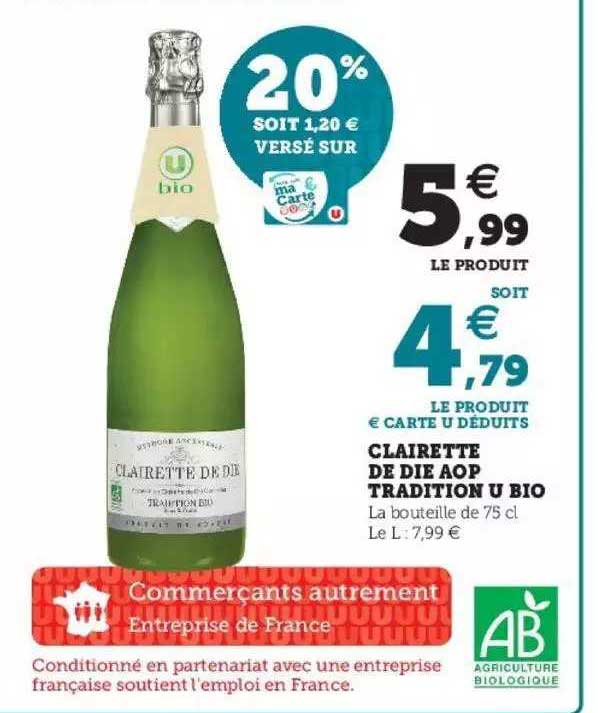 clairette de die aop tradition u bio