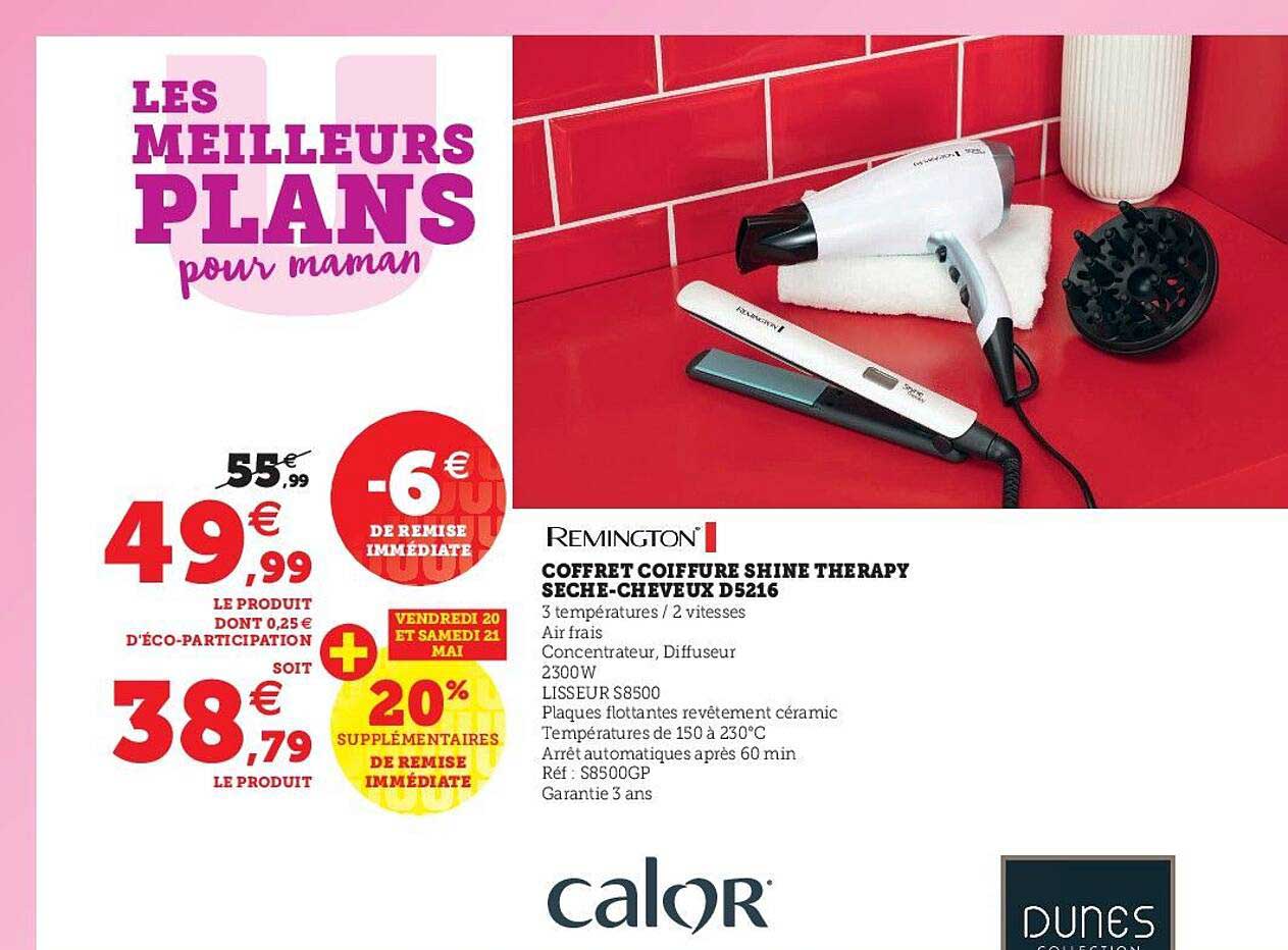 coffret coiffure shine therapy sèche-cheveux d5216 calor