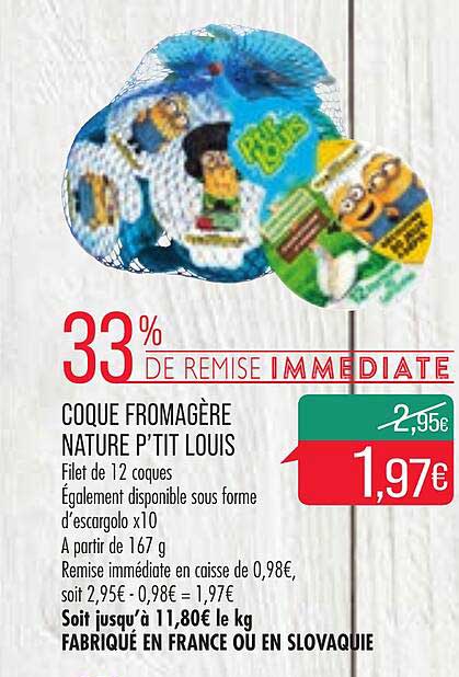 coque fromagère nature p'tit louis