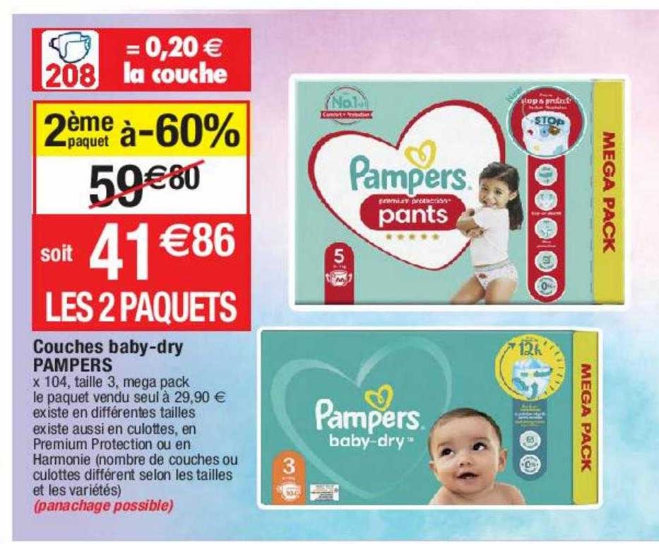 couches baby-dry pampers