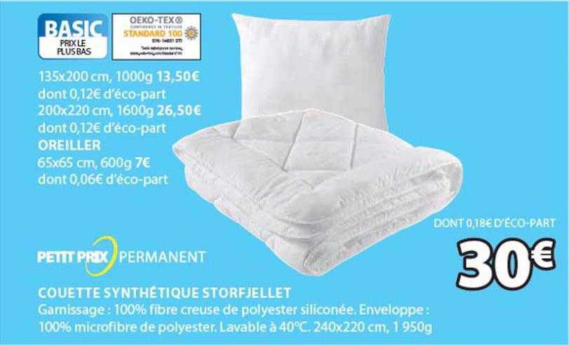 couette synthétiques storfjellet, oreiller