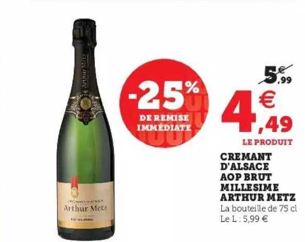 Crémant D'alsace Aop Brut Millésimé Arthur Metz