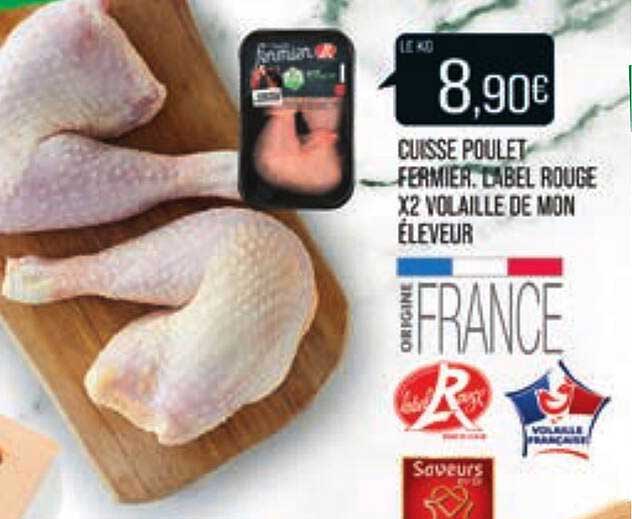 cuisse poulet fermier label rouge x2 volaille de mon éleveur
