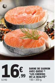 darne de saumon avec queue "les chemins de la qualité"