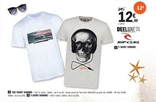 deeluxe74 ripcurl t-shirt homme