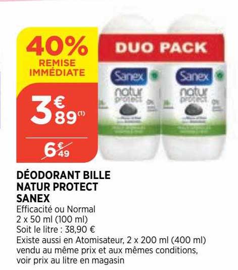 Déodorant Bille Natur Protect Sanex