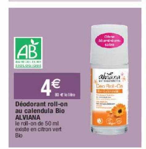déodorant roll-on au calendula bio alviana
