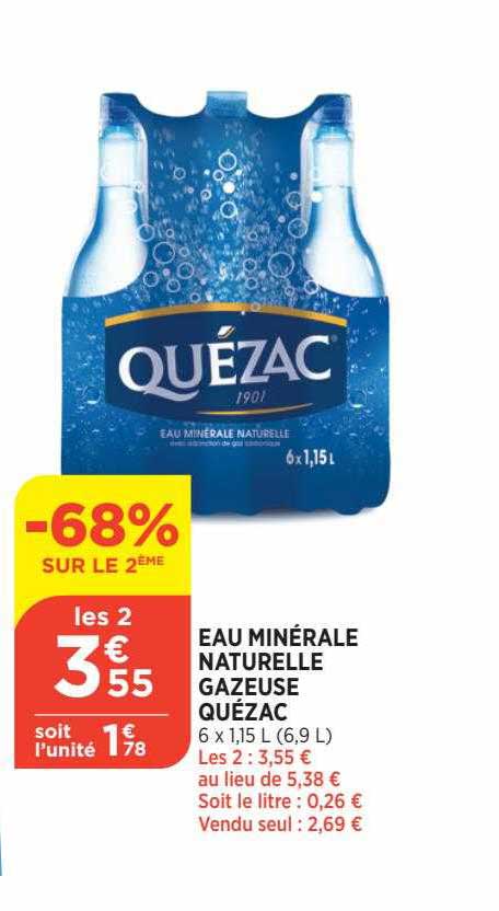 Eau Minérale Naturelle Gazeuse Quézac