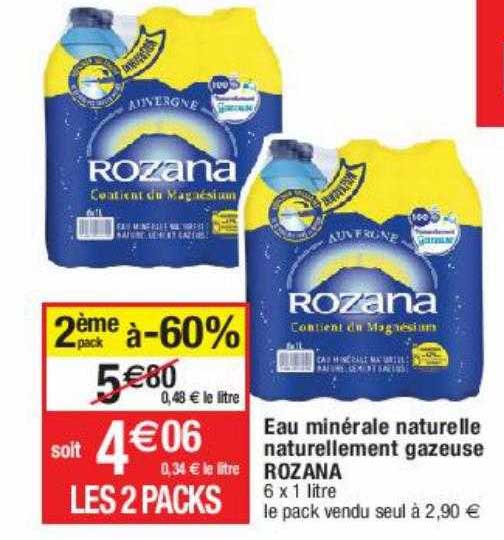 eau minérale naturelle naturellement gazeuse rozana