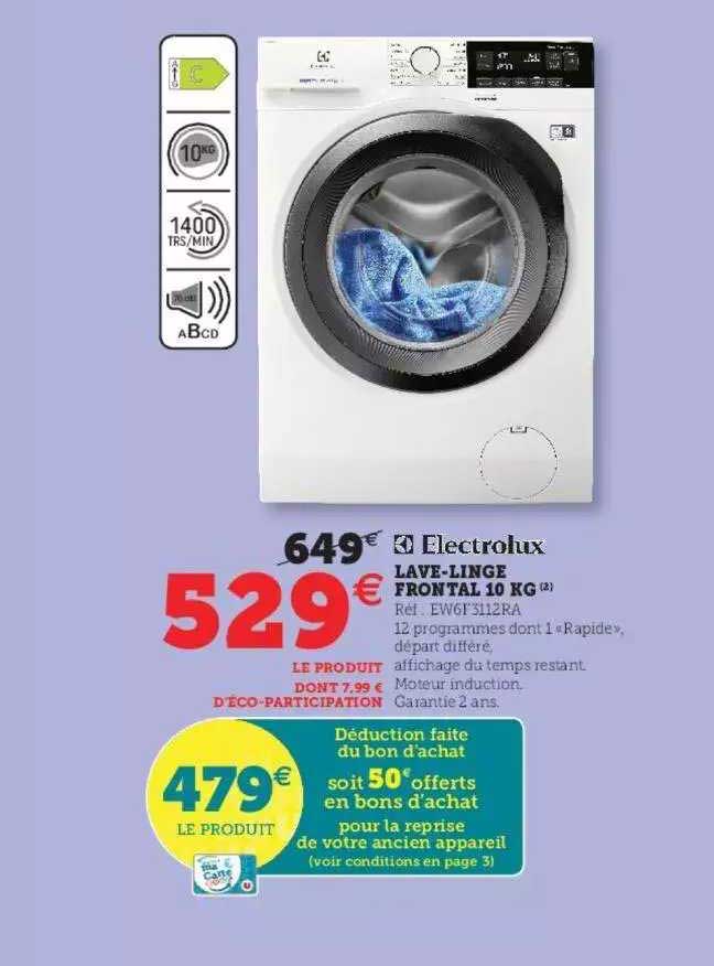 electrolux lave-linge frontal 10 kg