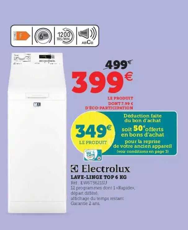 electrolux lave-linge top 6 kg