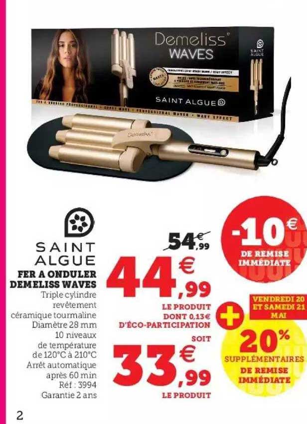 fer à onduler demeliss waves saint algue