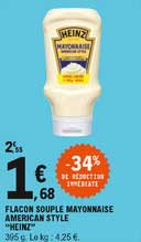 flacon souple mayonnaise american style heinz -34% de réduction immédiate
