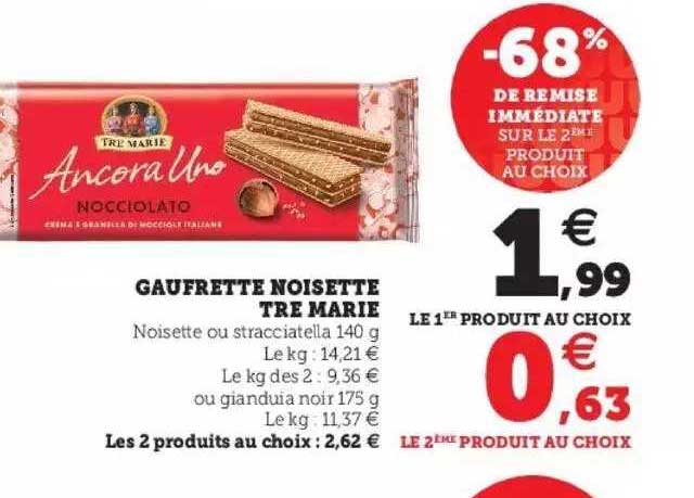 gaufrette noisette tre marie