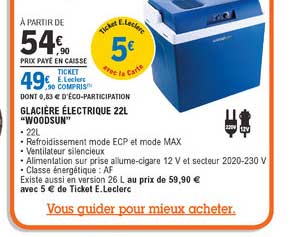 glacière électrique 22l "woodsun"