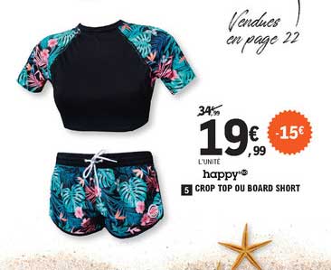 happy crop top ou board short