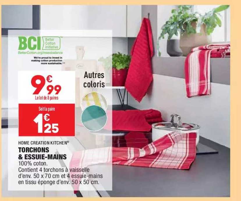 home creation kitchen torchons & essuie-mains