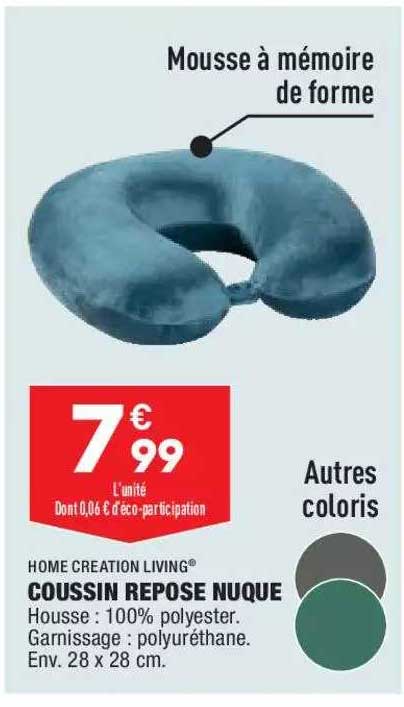 home creation living coussin repose nuque