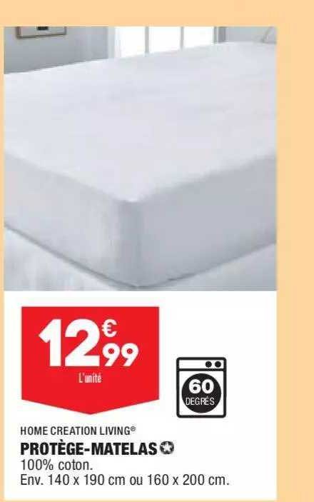 home creation living protège-matelas