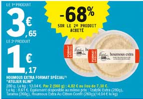 Houmous Extra Format Spécial "atelier Blini" -68% Sur Le 2e Produit Acheté