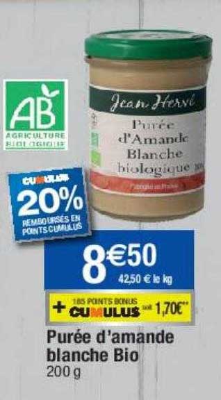 jean hervé purée d'amande blanche bio