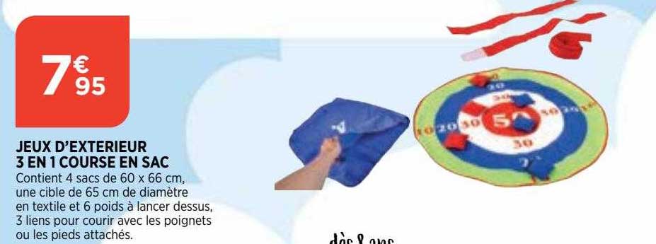 jeux d'extérieur 3en1 course en sac
