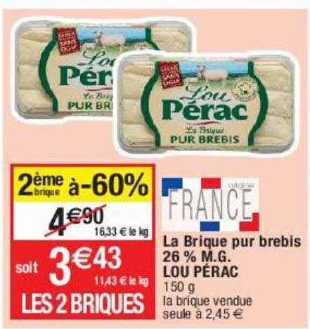 La Brique Pur Brebis 26% Mg Lou Pérac