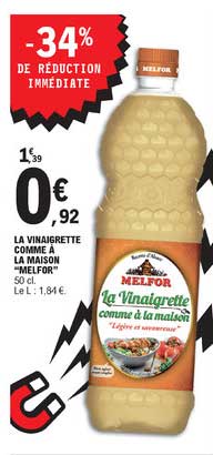 la vinaigrette comme à la maison "melfor" -34% de réduction immédiate