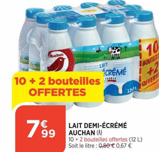 lait demi-écrémé auchan