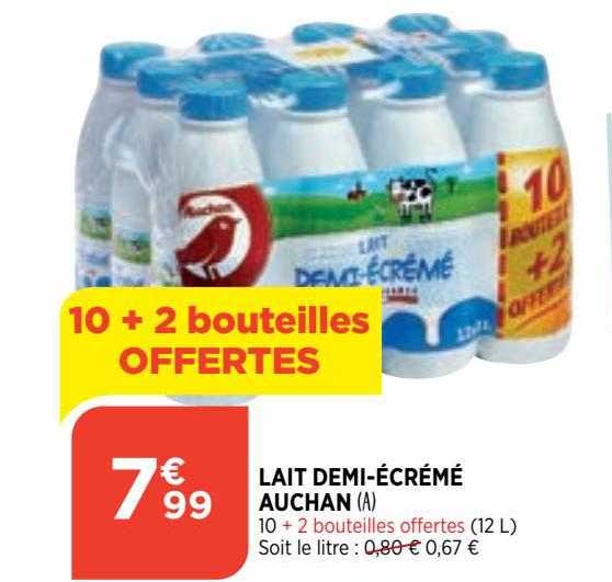 lait demi-écrémé auchan