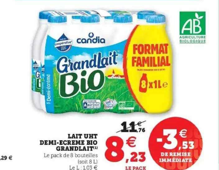 lait uht demi-écrémé bio grandlait