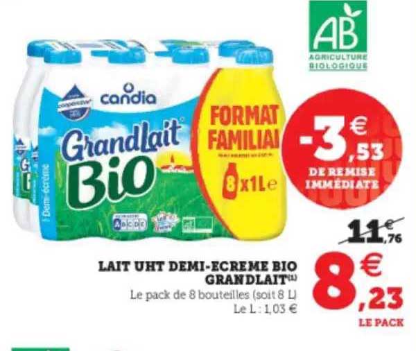 lait uht demi-écrémé bio grandlait